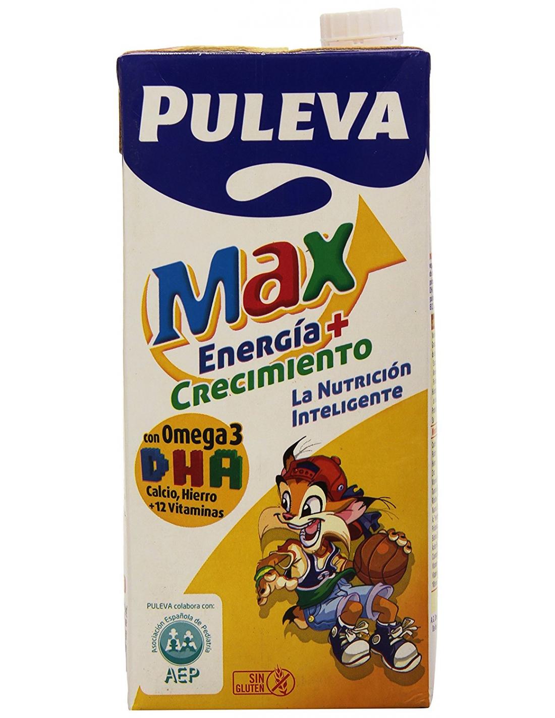 Puleva Puleva Leche de crecimiento, enriquecida con calcio, hierro, 12  vitaminas y Omega 3, para mayores de 3 años Max crecimiento + desarrollo 1 l