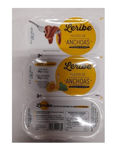 Filete de Anchoas leribe (pack 3)