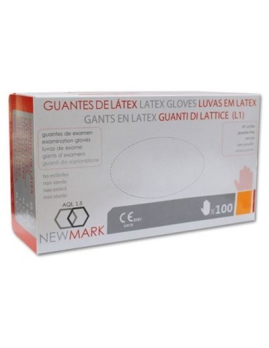Guantes latex blancos sin polvo sanicen (100 u)
