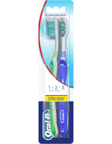 Cepillo oral b 123 clena medio (pack 2)