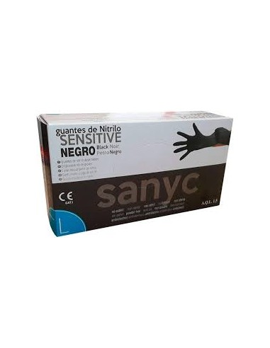 Guantes sanyc sensiti nitrilo negros t- l (100)
