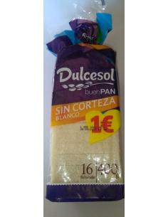 Pan sin corteza blanco Dulcesol (350 g)