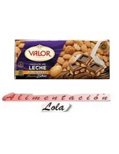Chocolate valor con leche y almendras (250 g) - Imagen 1